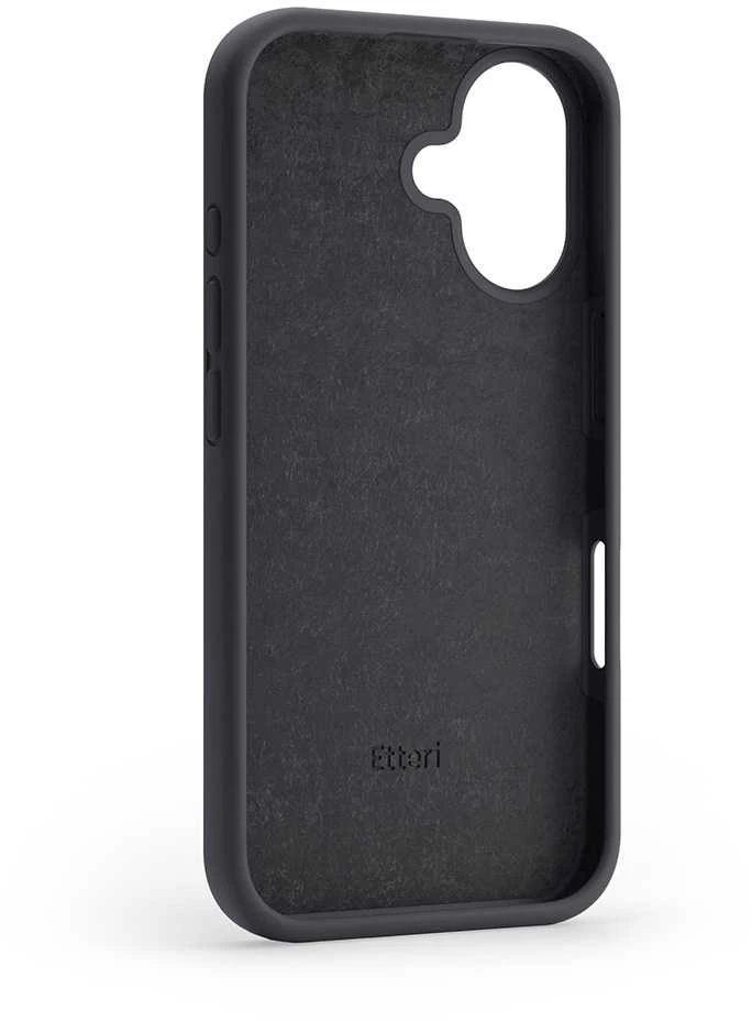 Dėklas Telforceone Etteri Silicone Apple iPhone 16 Plus 6,7" juodos spalvos