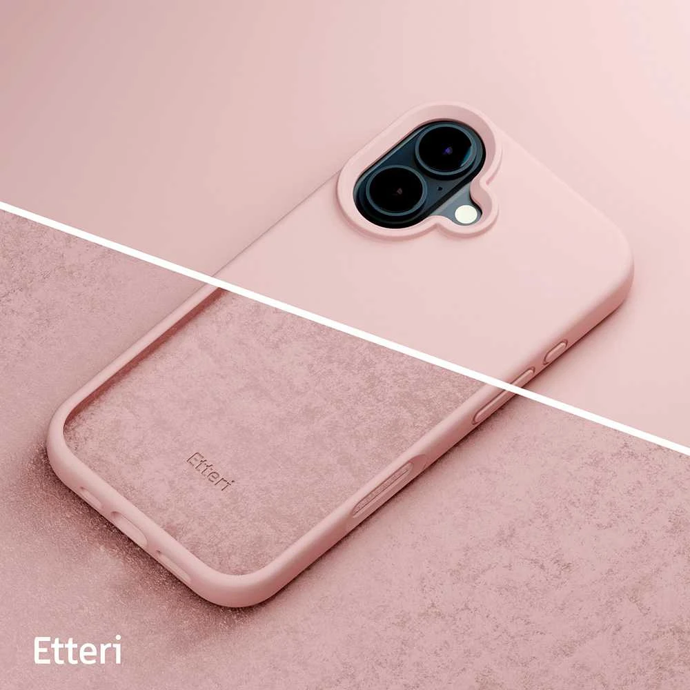 Dėklas Telforceone Etteri Silicone Apple iPhone 16 Plus 6,7" rožinės spalvos