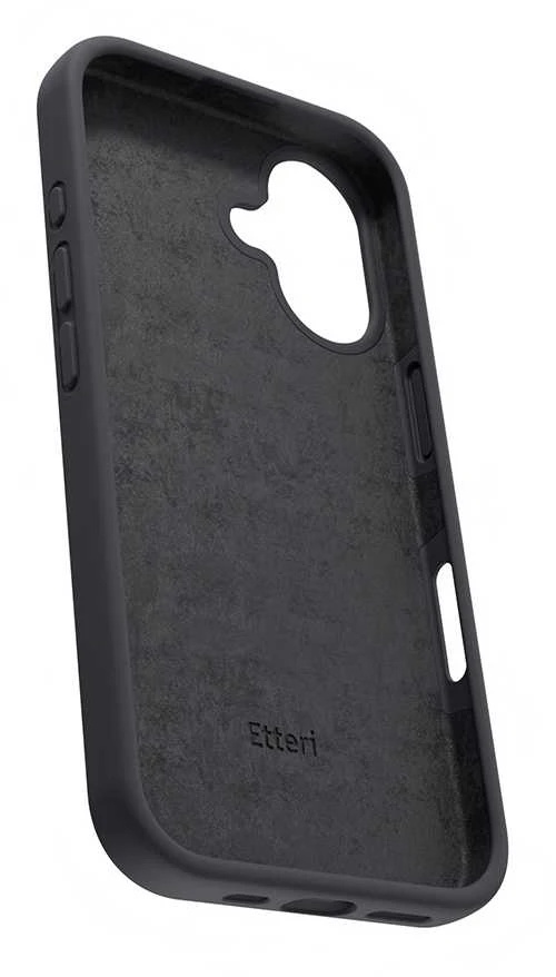 Dėklas Telforceone Etteri Silicone Apple iPhone 16 Plus 6,7" juodos spalvos