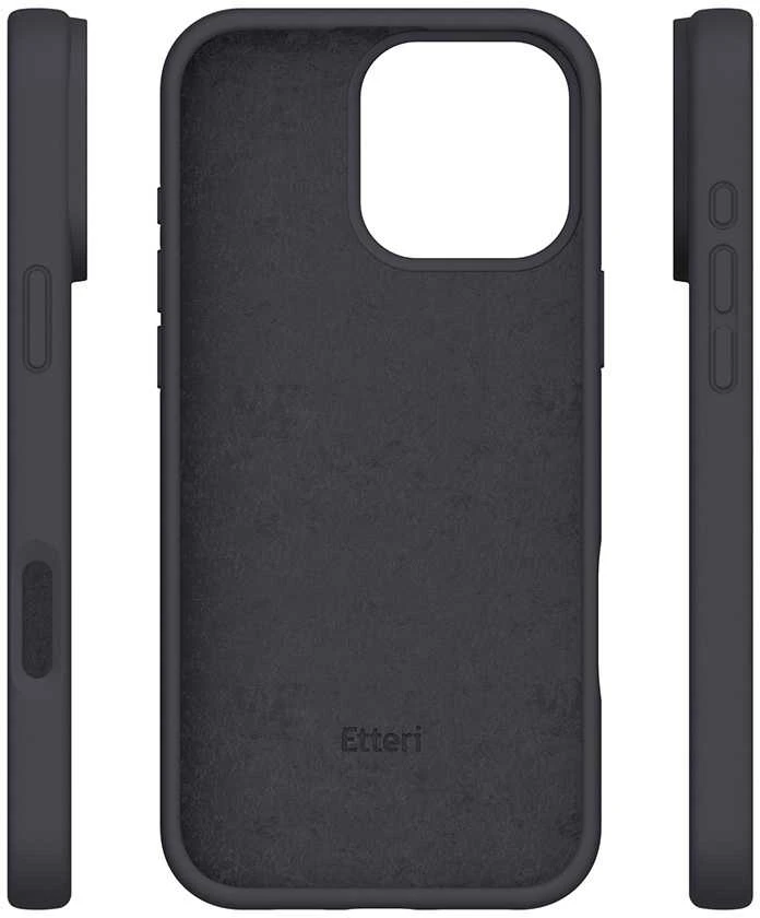 Dėklas Telforceone Etteri Silicone Apple iPhone 16 Pro Max 6,9" juodos spalvos