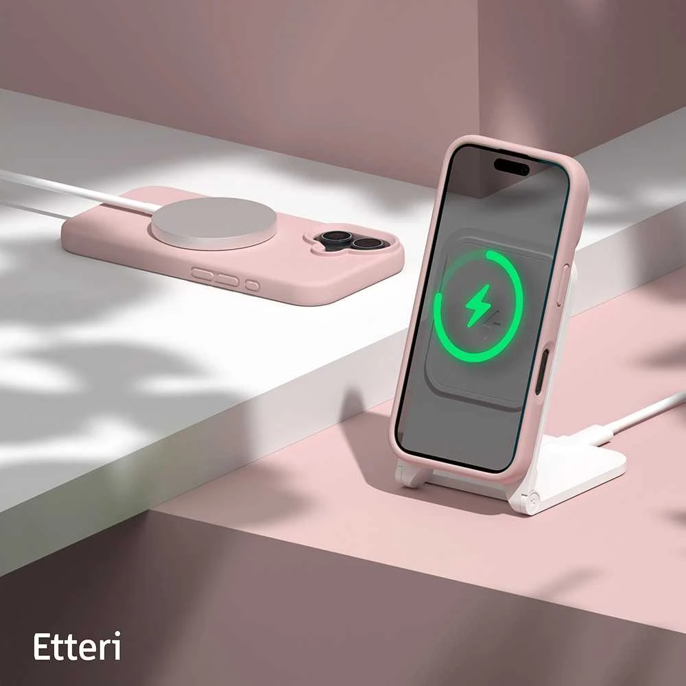 Dėklas Telforceone Etteri Silicone Apple iPhone 16 Plus 6,7" rožinės spalvos