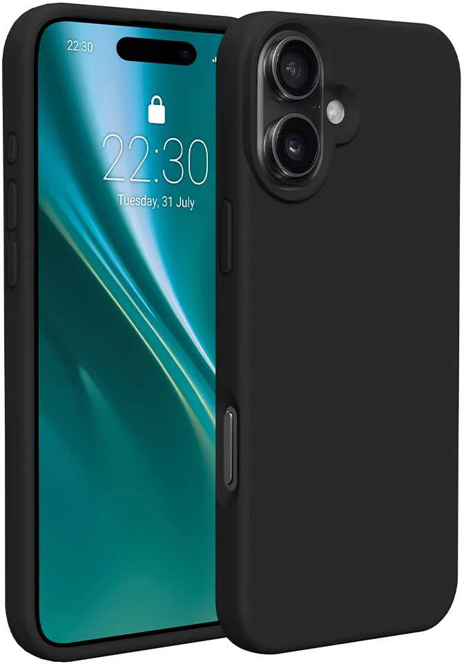 Dėklas Telforceone Etteri Silicone Apple iPhone 16 Plus 6,7" juodos spalvos