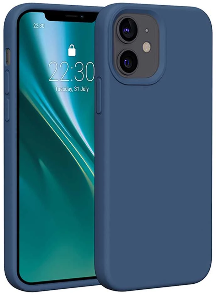 Dėklas Telforceone Etteri Silicone Apple iPhone 12 / 12 Pro 6,1" mėlynos spalvos