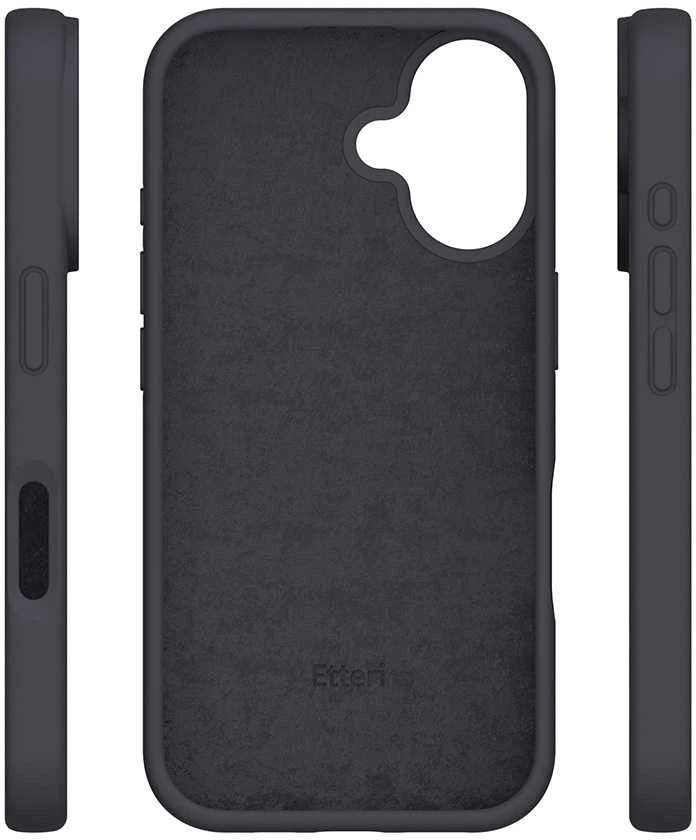 Dėklas Telforceone Etteri Silicone Apple iPhone 16 Plus 6,7" juodos spalvos