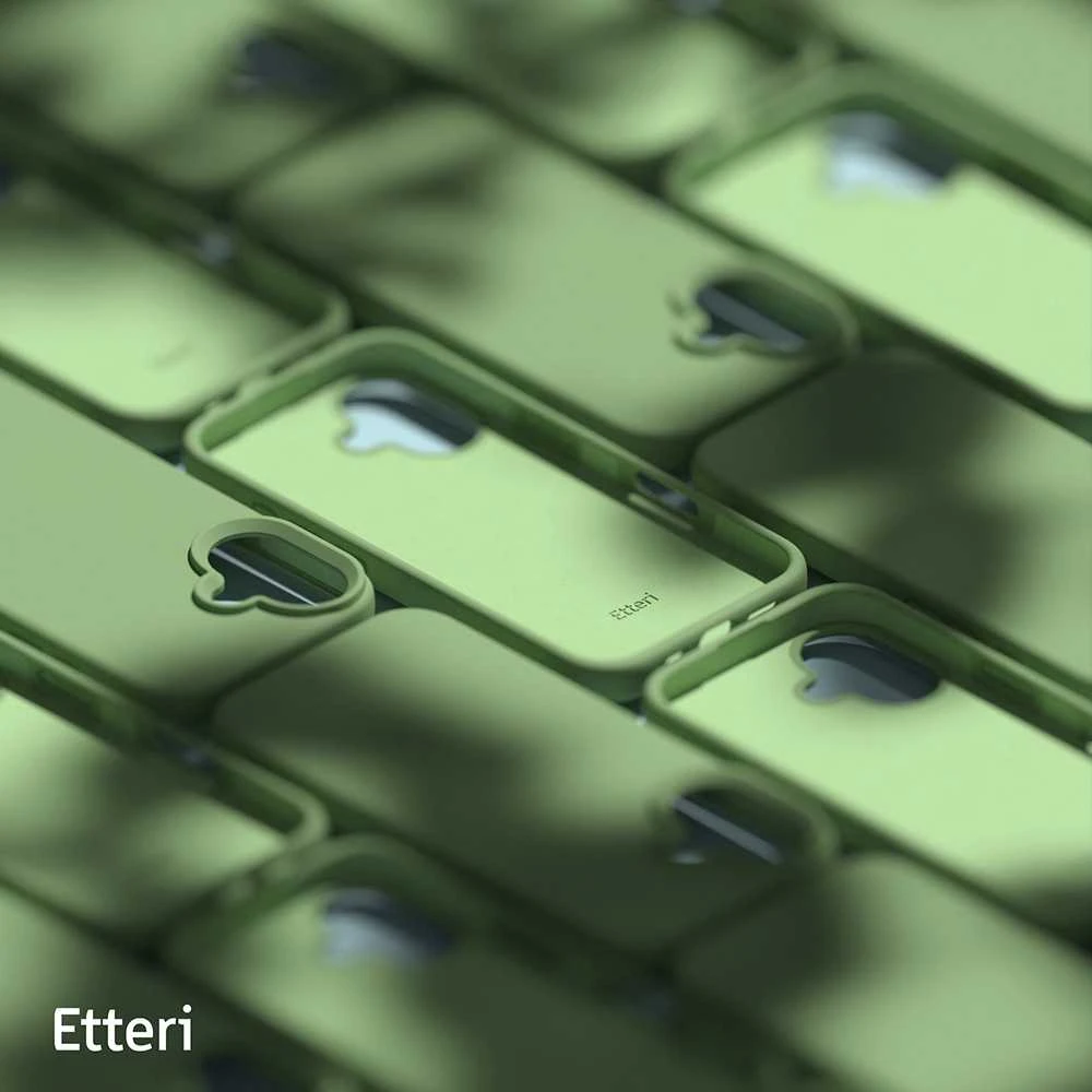 Dėklas Telforceone Etteri Silicone Apple iPhone 16 6,1" šviesiai žalios spalvos