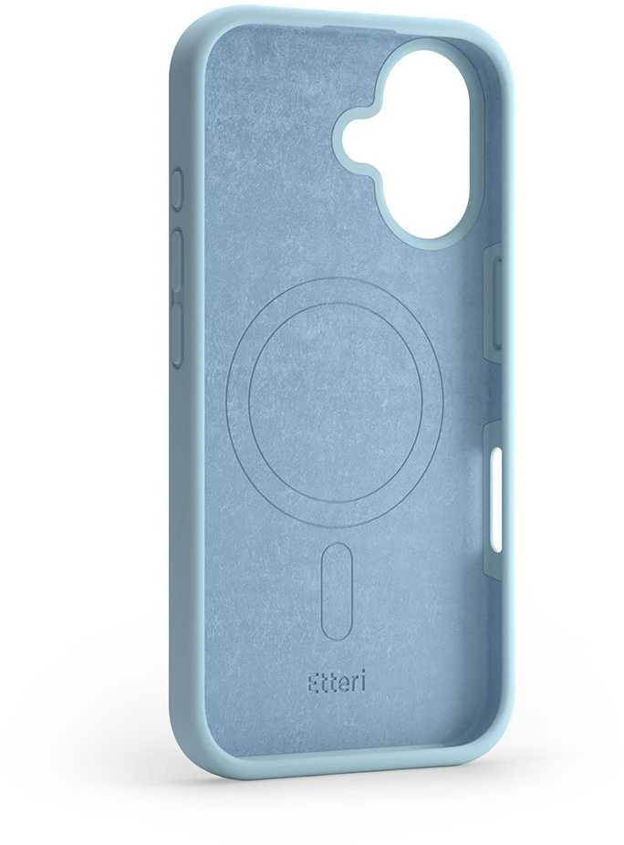 Dėklas Telforceone Etteri Silicone Mag Apple iPhone 16 6,1" žydros spalvos
