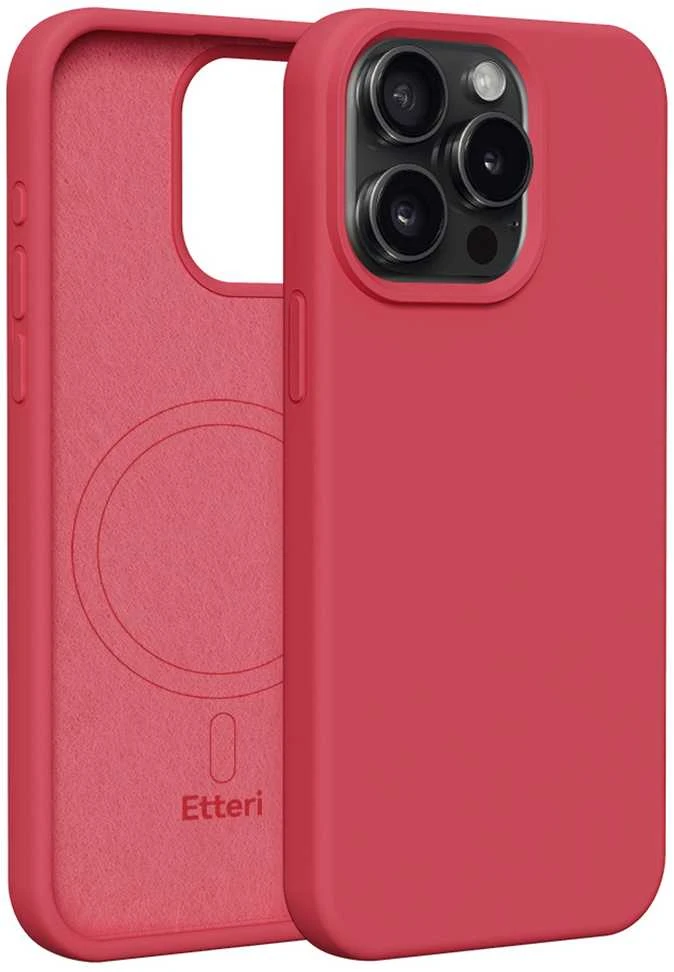 Dėklas Telforceone Etteri Silicone Mag Apple iPhone 15 Pro Max 6.7" aviečių