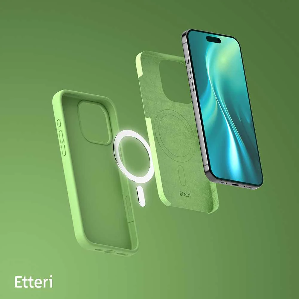Dėklas Telforceone Etteri Silicone Mag Apple iPhone 16 Pro Max 6,9" šviesiai žalios spalvos