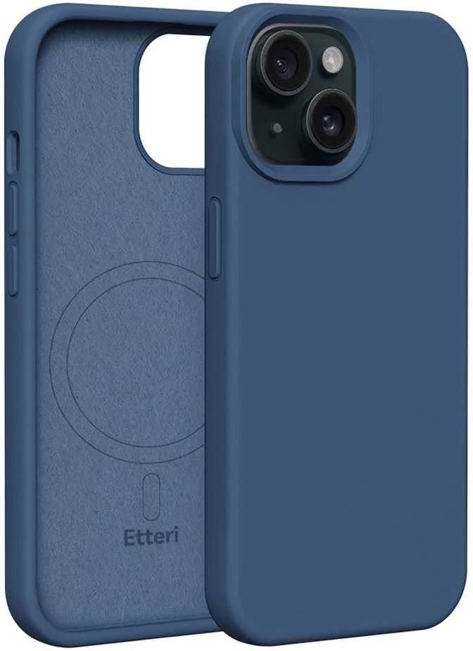 Dėklas Telforceone Etteri Silicone Mag Apple iPhone 15 6,1" mėlynos spalvos