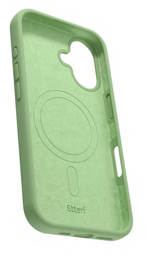 Dėklas Telforceone Etteri Silicone Mag Apple iPhone 16 6,1" šviesiai žalios spalvos
