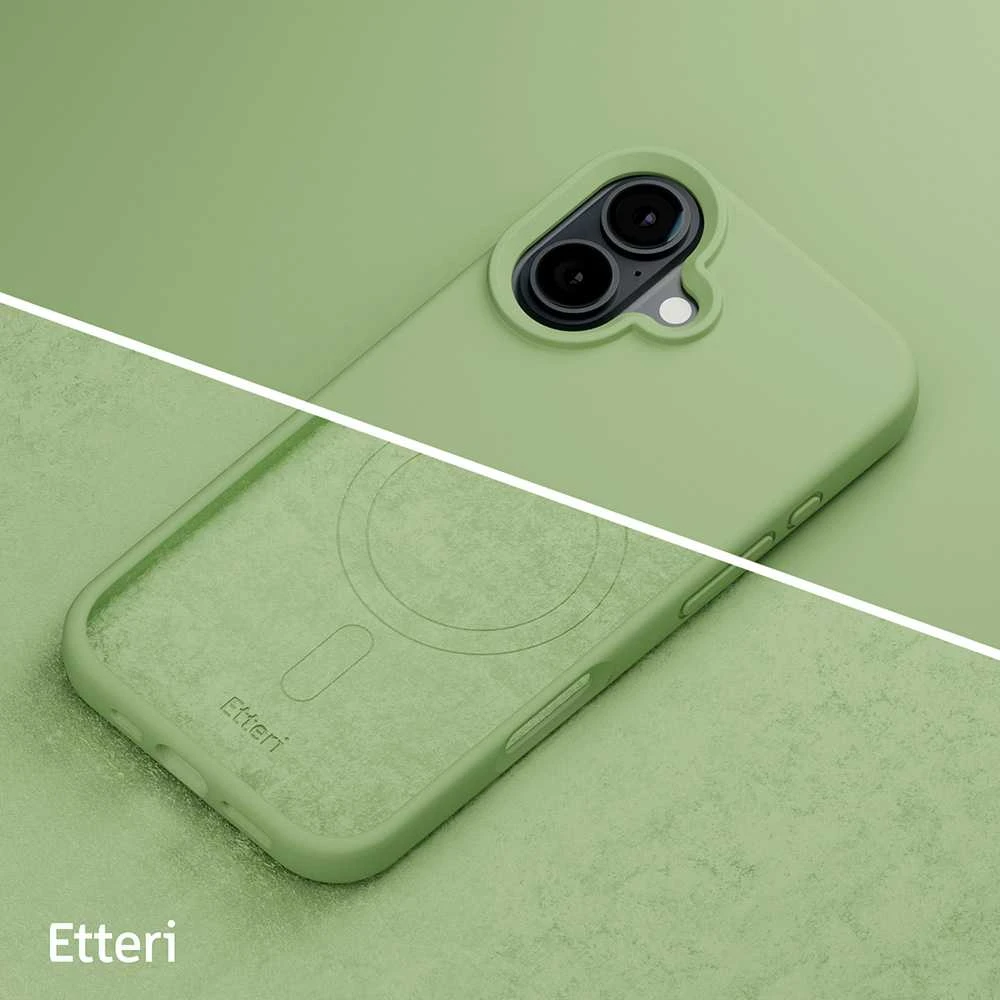 Dėklas Telforceone Etteri Silicone Mag Apple iPhone 16 Plus 6,7" šviesiai žalios spalvos