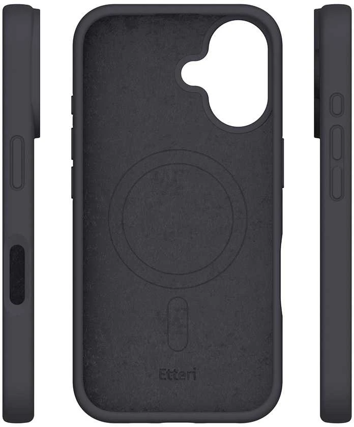 Dėklas Telforceone Etteri Silicone Mag Apple iPhone 16 Plus 6,7" juodos spalvos