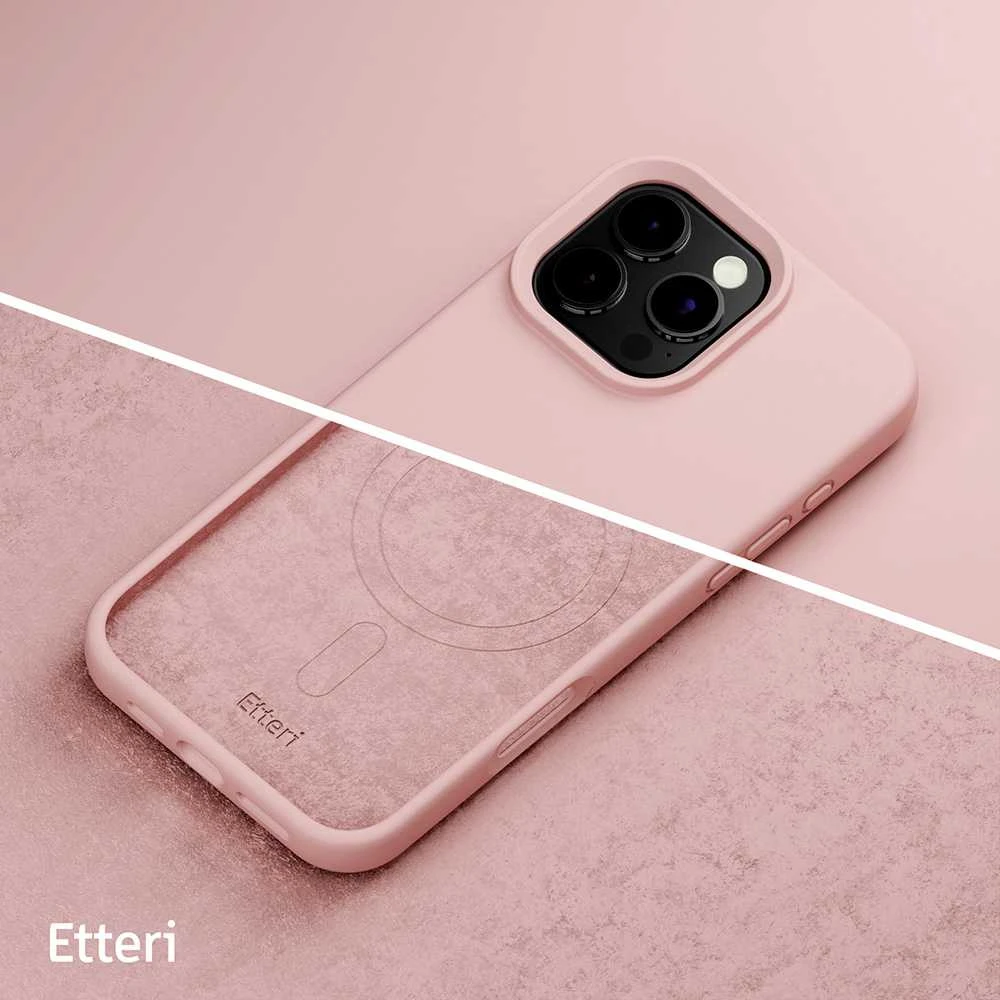 Dėklas Telforceone Etteri Silicone Mag Apple iPhone 16 Pro 6,3" rožinės spalvos