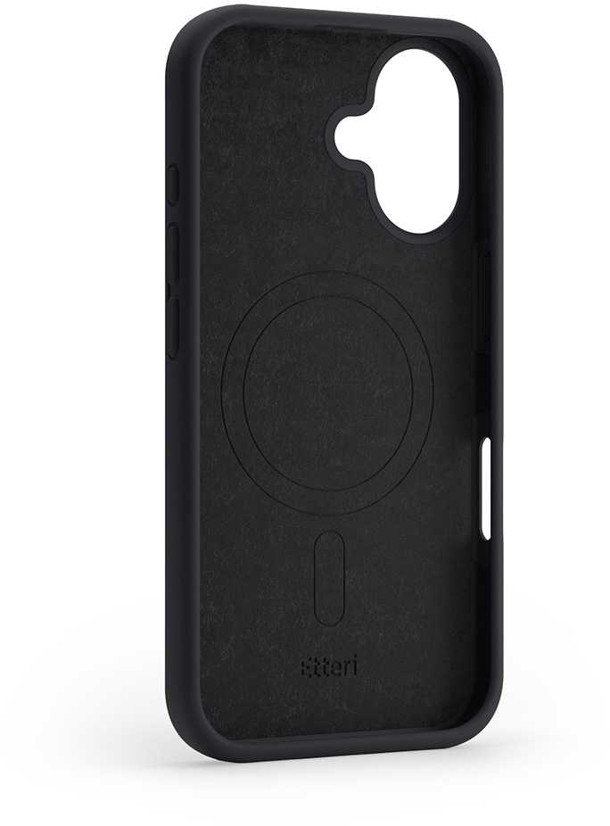 Dėklas Telforceone Etteri Silicone Mag Apple iPhone 16 6,1" juodos spalvos