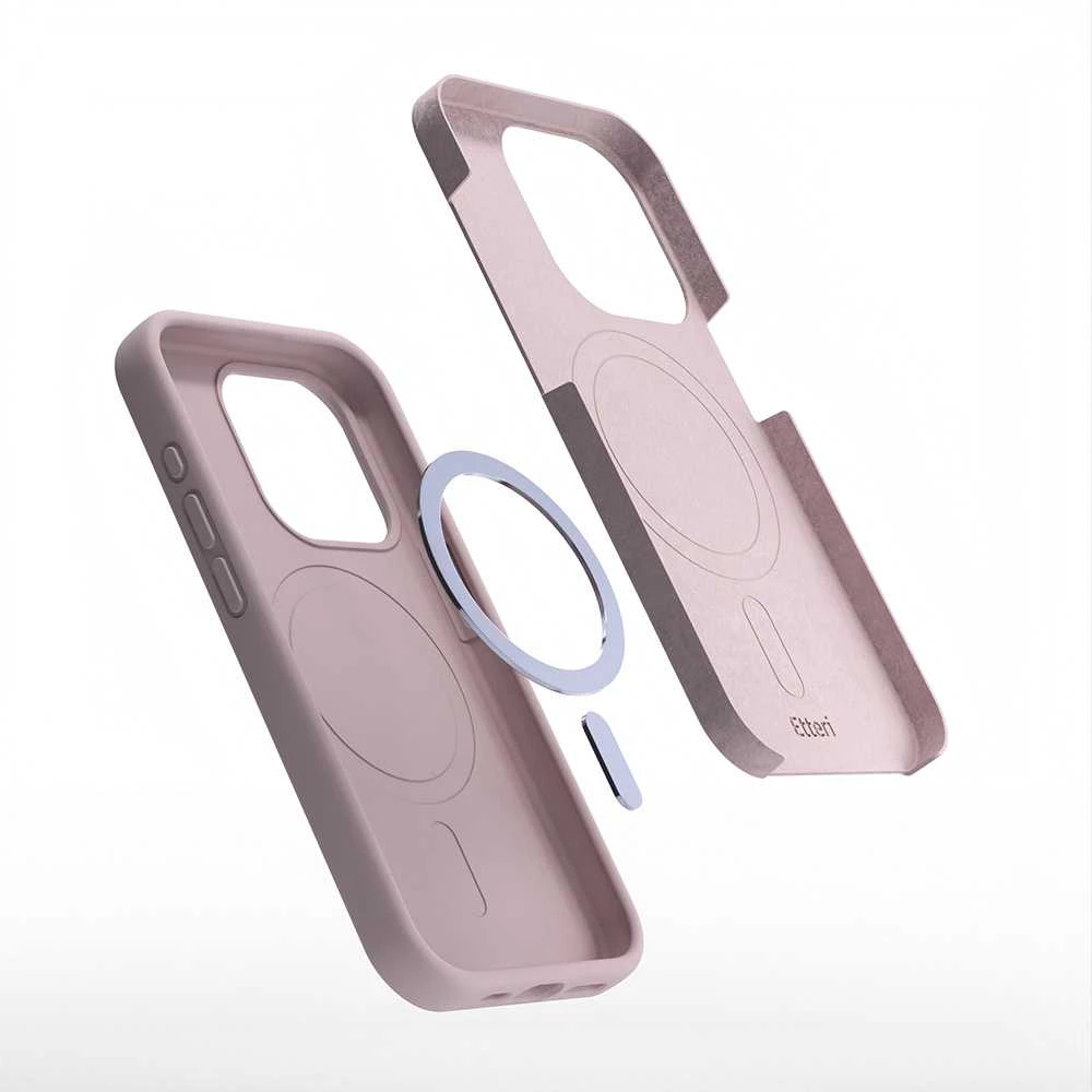 Dėklas Telforceone Etteri Silicone Mag Apple iPhone 12 / 12 Pro 6,1" rožinės spalvos