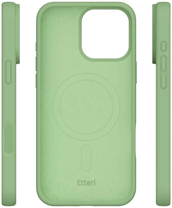 Dėklas Telforceone Etteri Silicone Mag Apple iPhone 16 Pro Max 6,9" šviesiai žalios spalvos