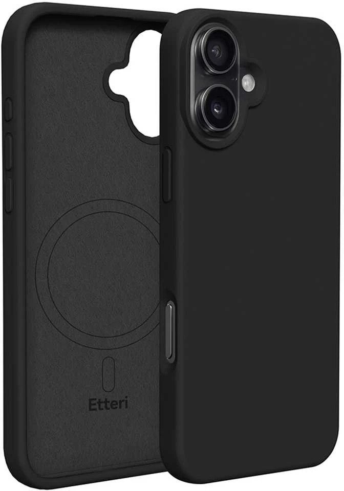 Dėklas Telforceone Etteri Silicone Mag Apple iPhone 16 Plus 6,7" juodos spalvos