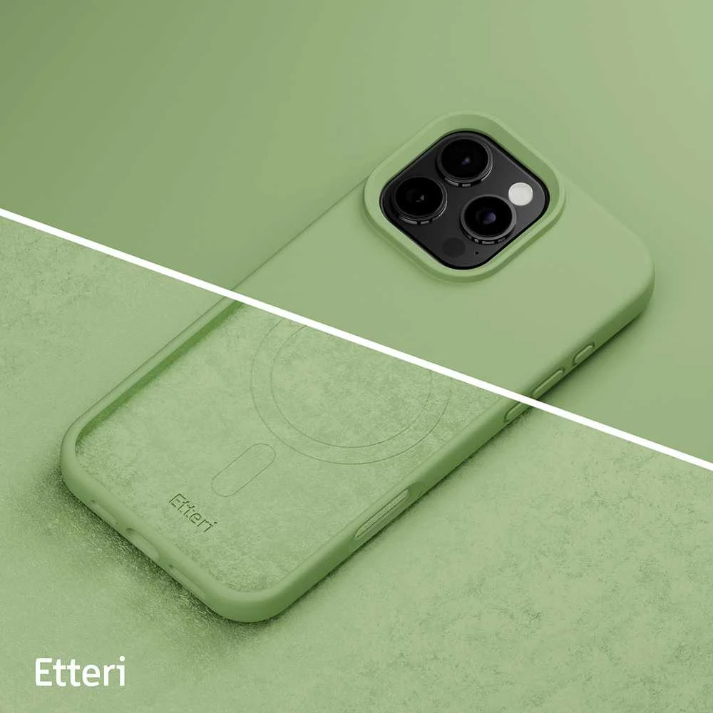 Dėklas Telforceone Etteri Silicone Mag Apple iPhone 16 Pro Max 6,9" šviesiai žalios spalvos