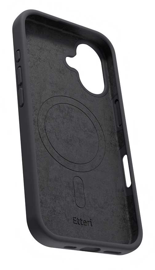 Dėklas Telforceone Etteri Silicone Mag Apple iPhone 16 6,1" juodos spalvos