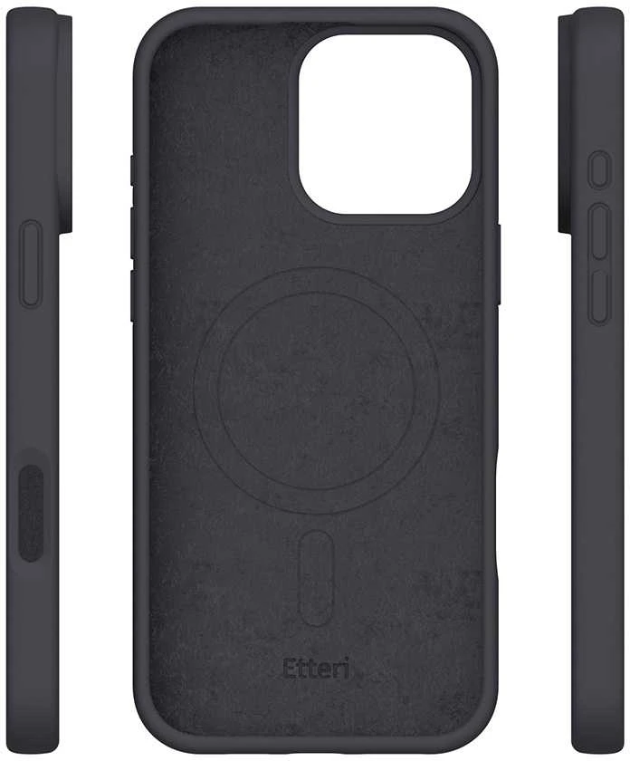 Dėklas Telforceone Etteri Silicone Mag Apple iPhone 16 Pro 6,3" juodos spalvos