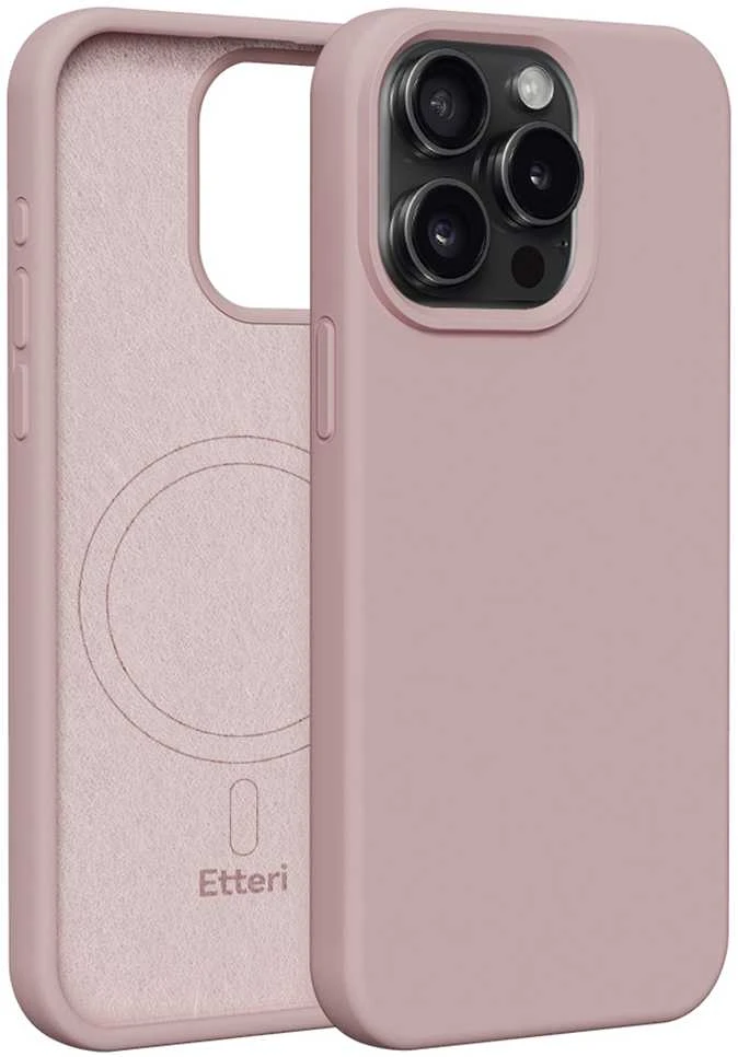 Dėklas Telforceone Etteri Silicone Mag Apple iPhone 15 Pro Max 6,7" rožinės spalvos