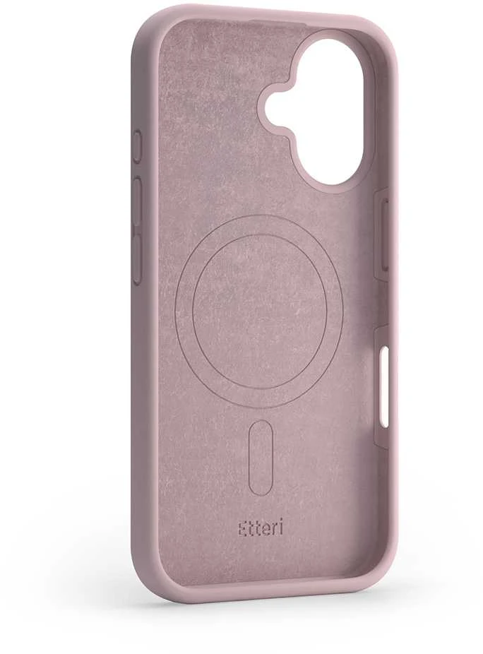 Dėklas Telforceone Etteri Silicone Mag Apple iPhone 16 6,1" rožinės spalvos