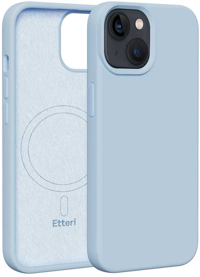 Dėklas Telforceone Etteri Silicone Mag Apple iPhone 14 6,1" žydros spalvos