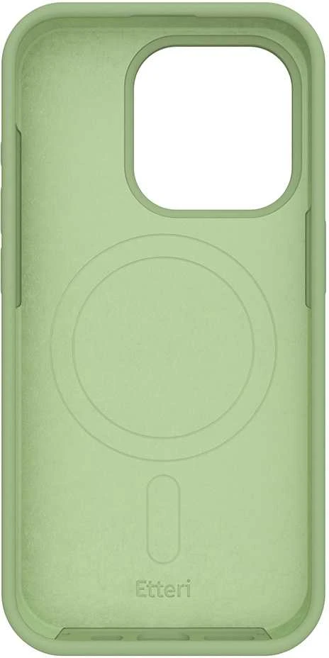 Dėklas Telforceone Etteri Silicone Mag Apple iPhone 13 6,1" šviesiai žalios spalvos