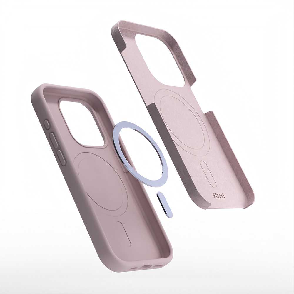 Dėklas Telforceone Etteri Silicone Mag Apple iPhone 13 6,1" rožinės spalvos