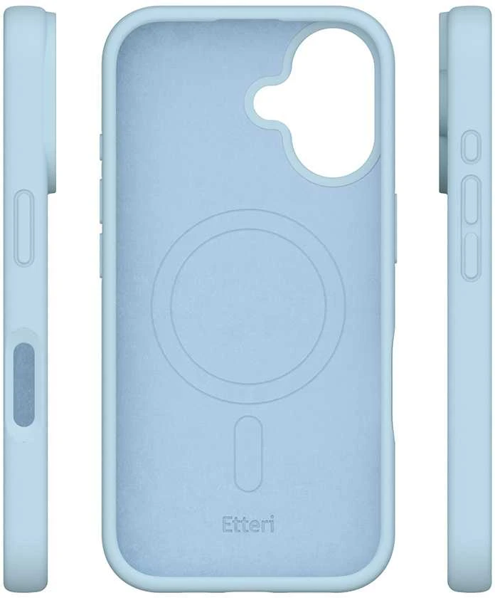 Dėklas Telforceone Etteri Silicone Mag Apple iPhone 16 Plus 6,7" žydros spalvos