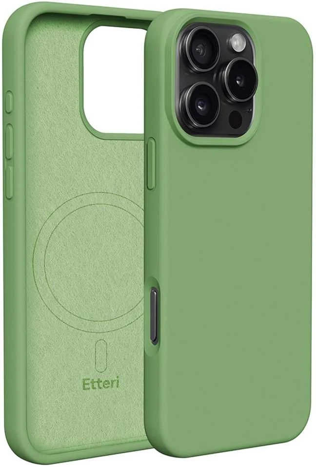 Dėklas Telforceone Etteri Silicone Mag Apple iPhone 16 Pro Max 6,9" šviesiai žalios spalvos