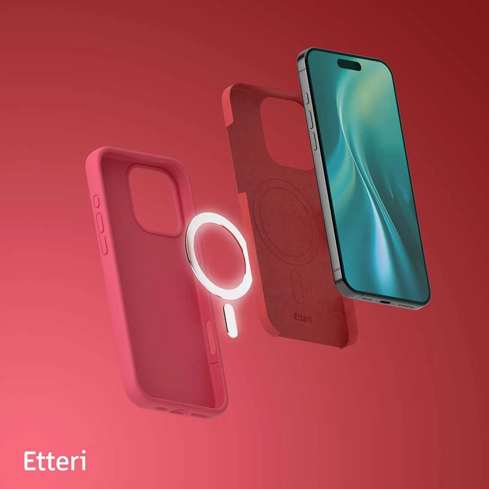 Dėklas Telforceone Etteri Silicone Mag Apple iPhone 16 Pro Max 6.9" aviečių