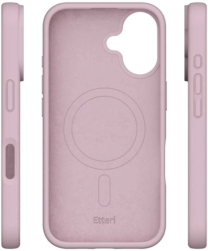 Dėklas Telforceone Etteri Silicone Mag Apple iPhone 16 6,1" rožinės spalvos
