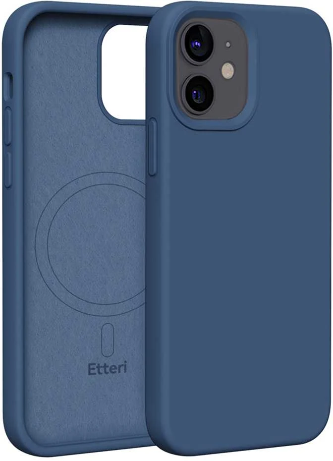 Dėklas Telforceone Etteri Silicone Mag Apple iPhone 12 / 12 Pro 6,1" mėlynos spalvos