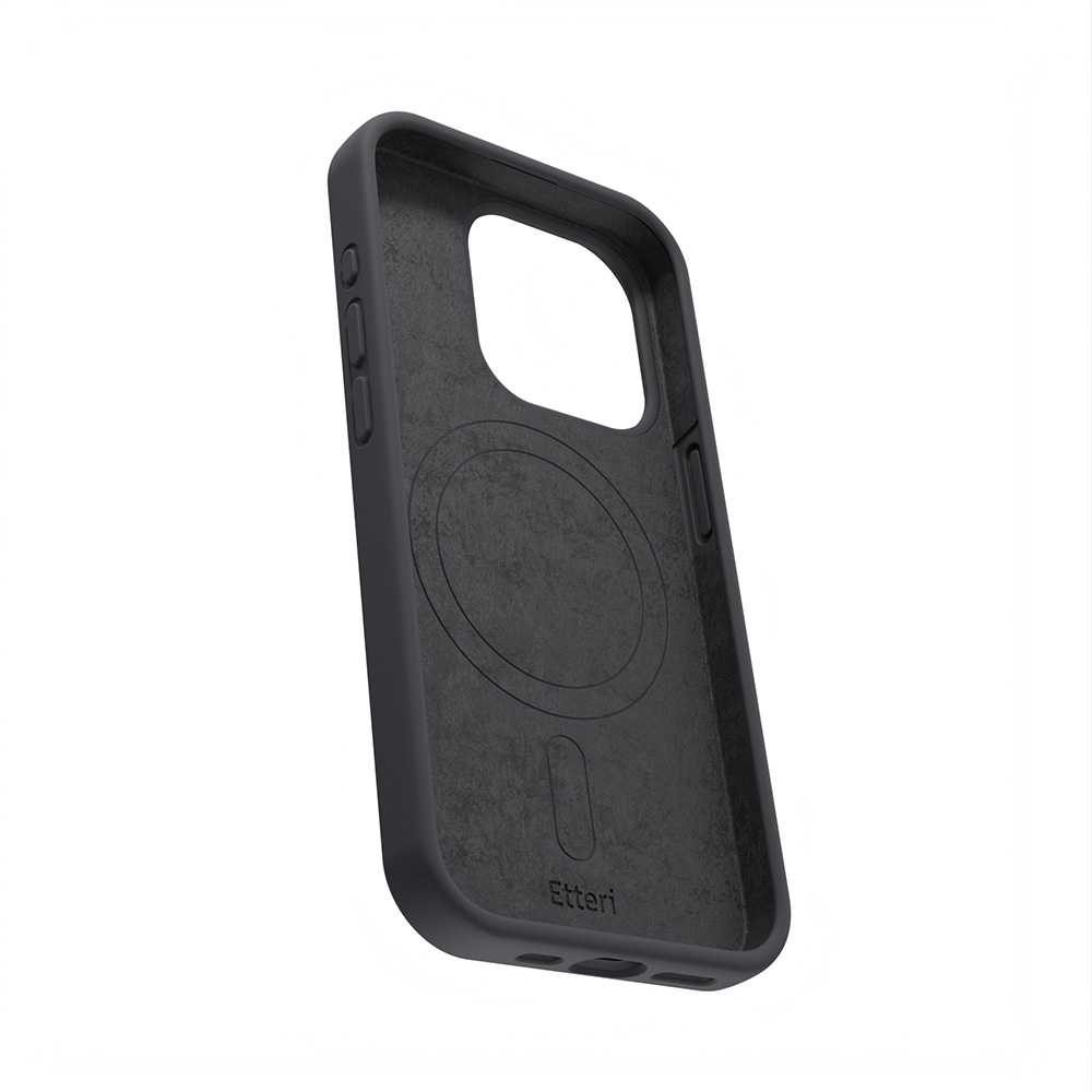 Dėklas Telforceone Etteri Silicone Mag Apple iPhone 15 Pro 6,1" juodos spalvos