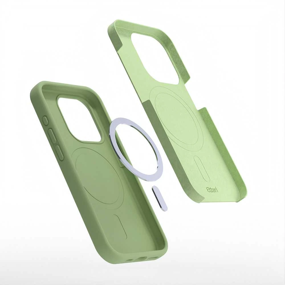 Dėklas Telforceone Etteri Silicone Mag Apple iPhone 12 / 12 Pro 6,1" šviesiai žalios spalvos