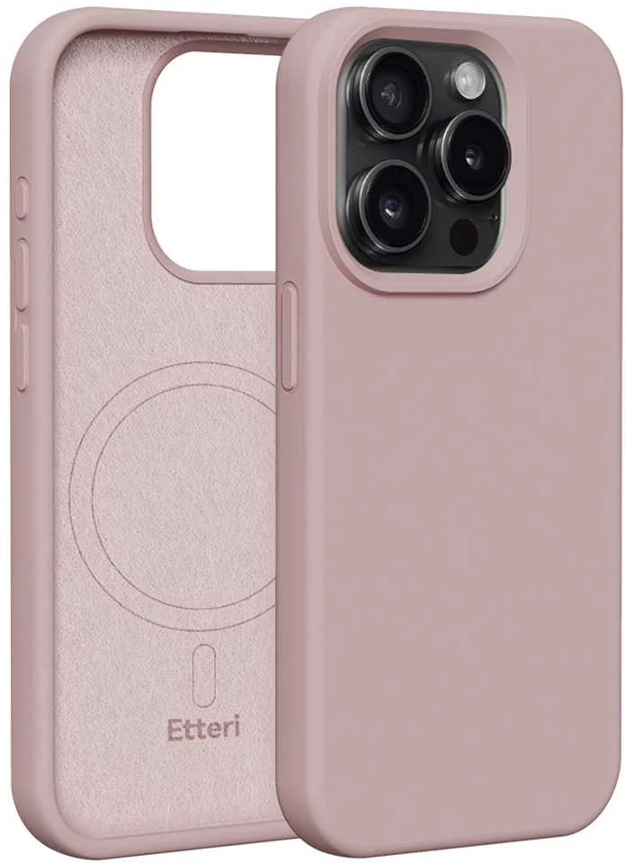Dėklas Telforceone Etteri Silicone Mag Apple iPhone 15 Pro 6,1" rožinės spalvos