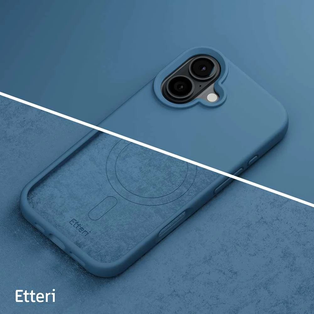 Dėklas Telforceone Etteri Silicone Mag Apple iPhone 16 Plus 6,7" mėlynos spalvos