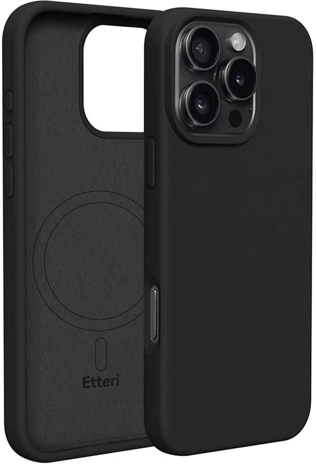 Dėklas Telforceone Etteri Silicone Mag Apple iPhone 16 Pro 6,3" juodos spalvos