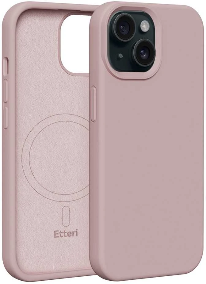 Dėklas Telforceone Etteri Silicone Mag Apple iPhone 15 6,1" rožinės spalvos