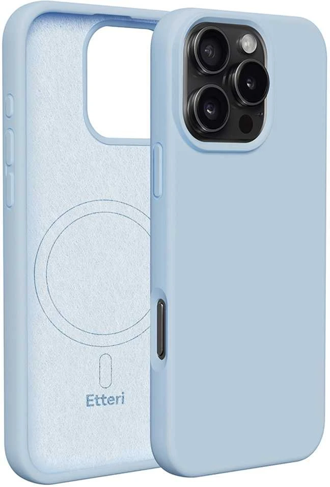 Dėklas Telforceone Etteri Silicone Mag Apple iPhone 16 Pro Max 6,9" žydros spalvos