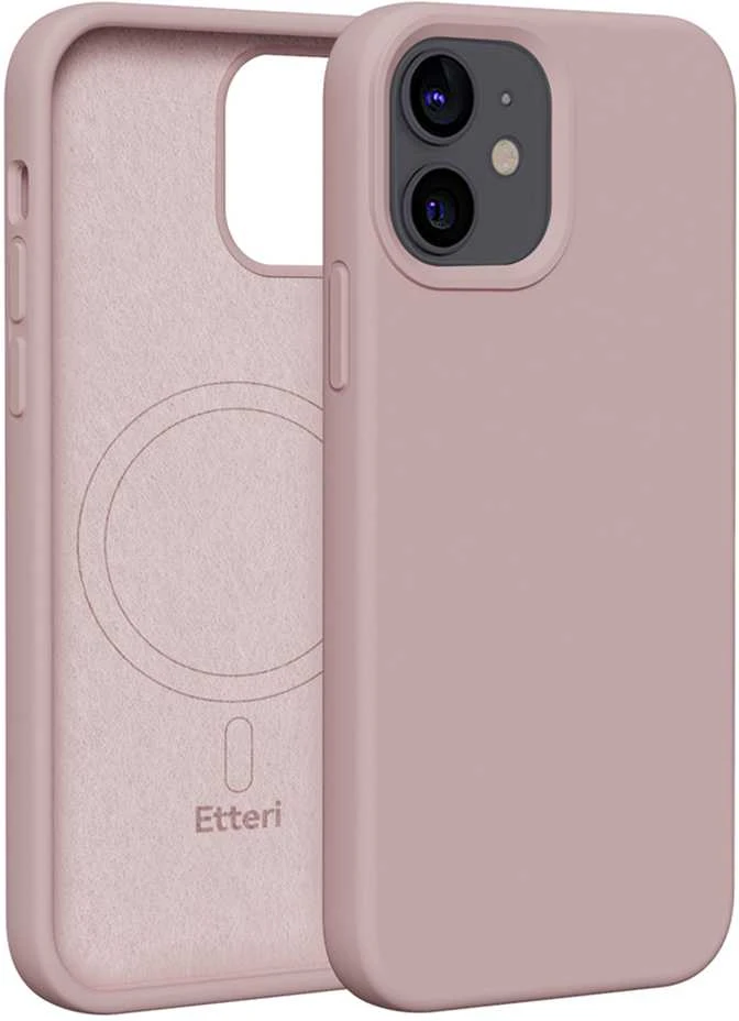 Dėklas Telforceone Etteri Silicone Mag Apple iPhone 12 / 12 Pro 6,1" rožinės spalvos
