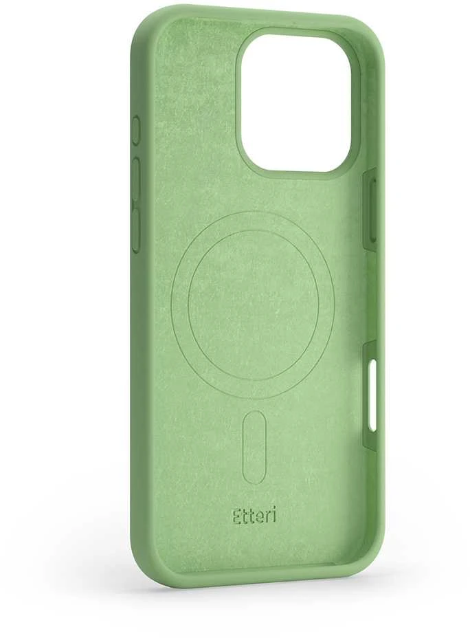 Dėklas Telforceone Etteri Silicone Mag Apple iPhone 16 Pro Max 6,9" šviesiai žalios spalvos