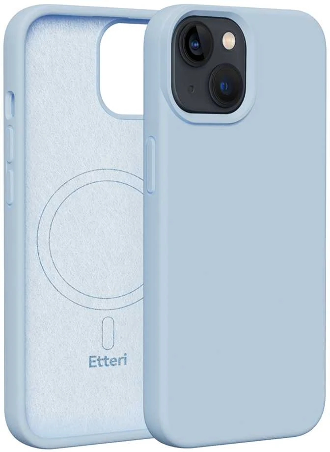 Dėklas Telforceone Etteri Silicone Mag Apple iPhone 13 6,1" žydros spalvos