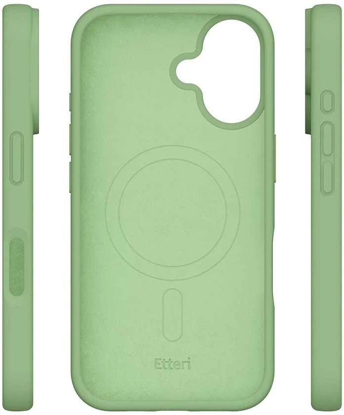 Dėklas Telforceone Etteri Silicone Mag Apple iPhone 16 Plus 6,7" šviesiai žalios spalvos