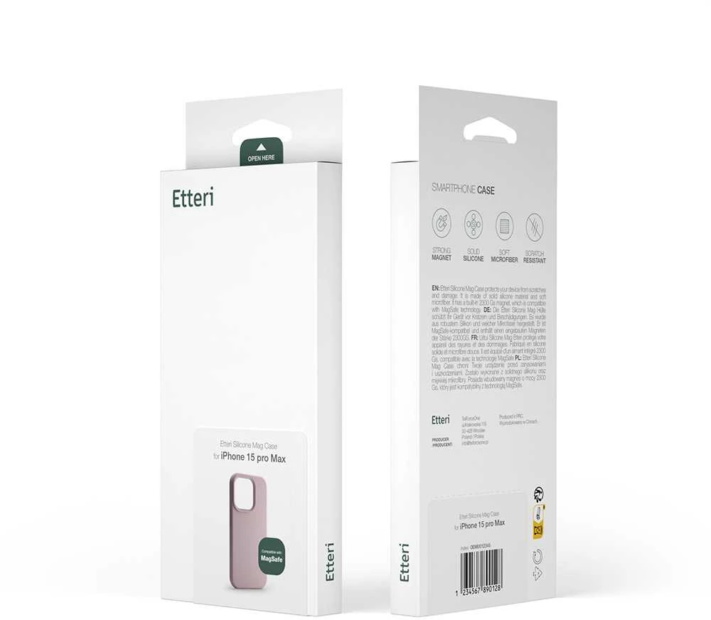 Dėklas Telforceone Etteri Silicone Mag Apple iPhone 15 Pro 6,1" rožinės spalvos