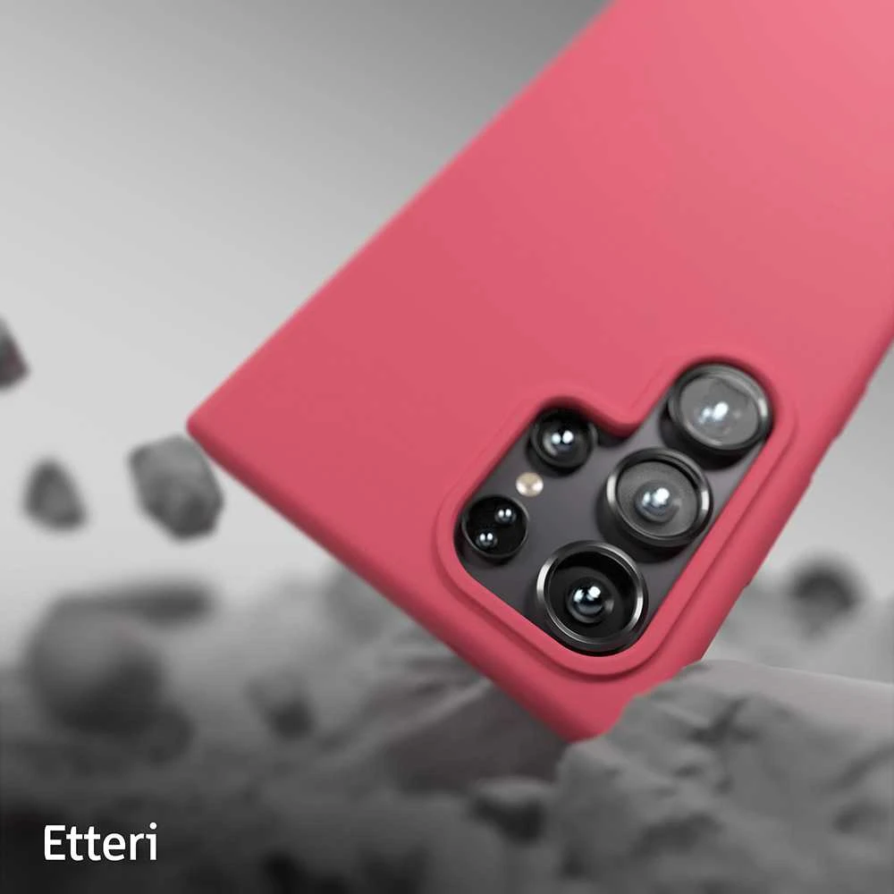 Etteri silikoninis dėklas Samsung Galaxy S25 Ultra aviečių spalvos