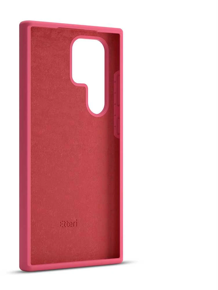 Etteri silikoninis dėklas Samsung Galaxy S25 Ultra aviečių spalvos
