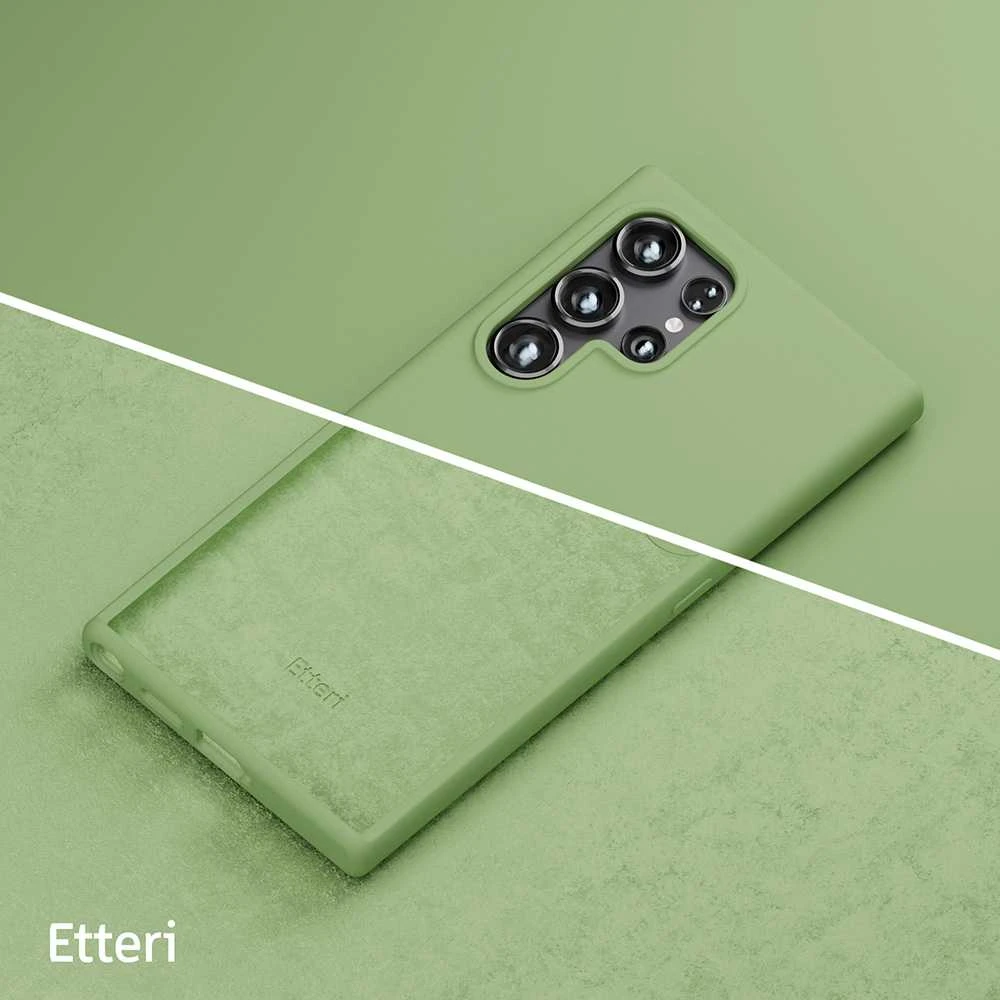 Etteri silikoninis dėklas Samsung Galaxy S25 Ultra, šviesiai žalias