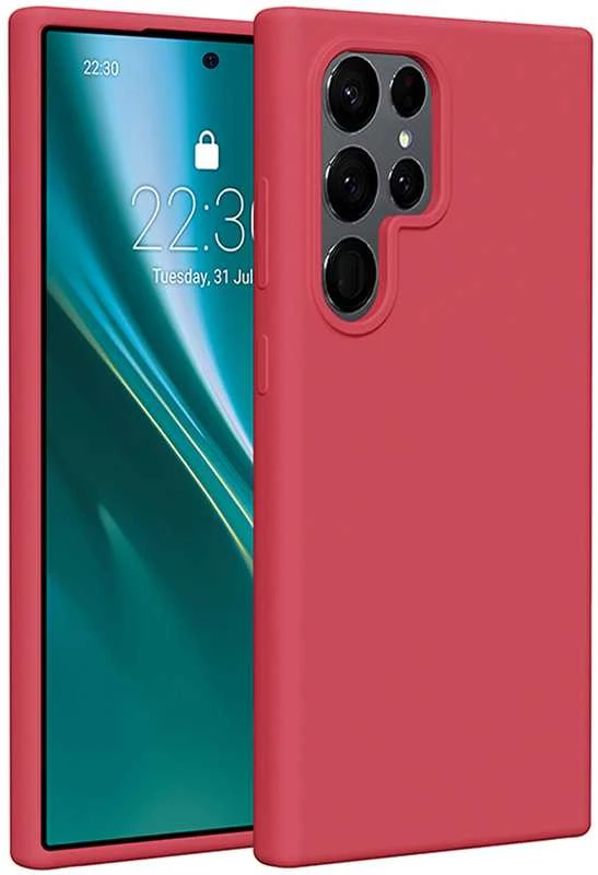 Etteri silikoninis dėklas Samsung Galaxy S25 Ultra aviečių spalvos